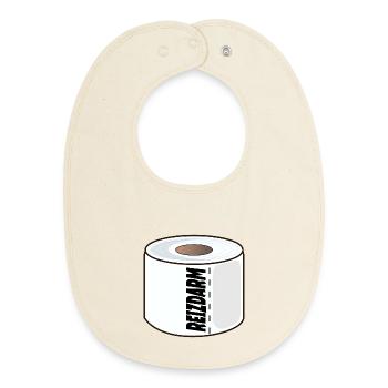 INTESTIN IRRITABLE, PAPIER TOILETTE, DIGESTION - Bavoir bébé bio - écru doux - Devant