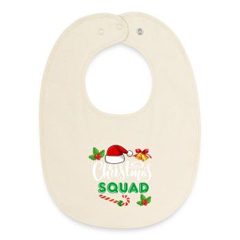 Équipe de Noël, Épouser Noël - Bavoir bébé bio - écru doux - Devant