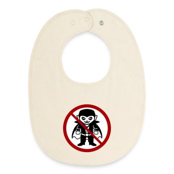 Pas un vampire ! Drôle de panneau d’interdiction Halloween - Bavoir bébé bio - écru doux - Devant