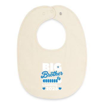 Big Brother Loading 2026 - Baby Organic Bib - soft Ecru - Front