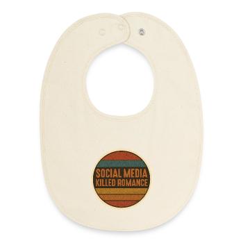 Social Media killed Romance Retro - Baby Organic Bib - soft Ecru - Front