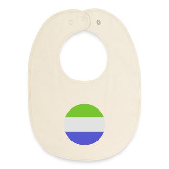 Sierra Leone round flag - Baby Organic Bib - soft Ecru - Front