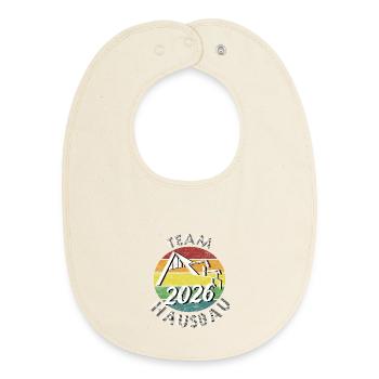 Team Haubau 2026 Builder Builder retro vintage - Baby Organic Bib - soft Ecru - Front