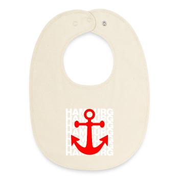 HAMBURG ANKER ROT, HAFEN, MOIN, HH, NORDDEUTSCH - Baby Organic Lätzchen - Natur - Vorne