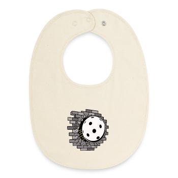 Floorball, percée murale - Bavoir bébé bio - écru doux - Devant