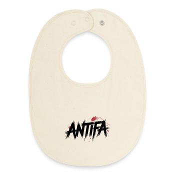 Antifa - Produits dérivés antifascistes - Bavoir bébé bio - écru doux - Devant