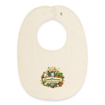 Rural women strong together - Baby Organic Bib - soft Ecru - Front