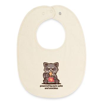 Powered by Pure Spite and Snackies - Baby Organic Bib - soft Ecru - Front