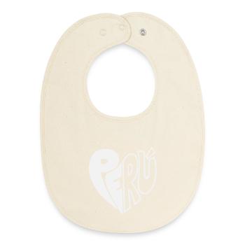 Peru Hand Drawn Logo - Farbe variabel  - Baby Organic Lätzchen - Natur - Vorne