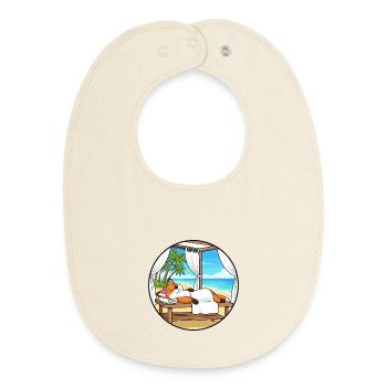 Strand-Spa Fuchs-Tier-Entspannungskunst - Baby Organic Lätzchen - Natur - Vorne