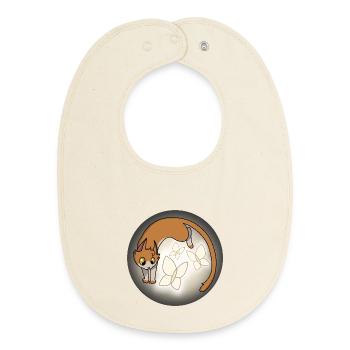 Moustaches de lumière - Bavoir bébé bio - écru doux - Devant