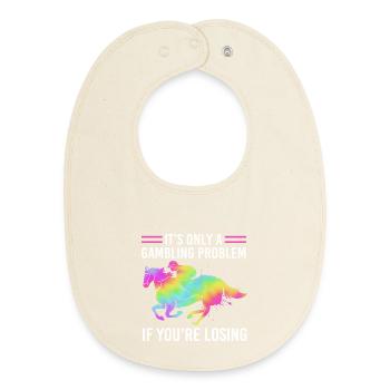 Horse racing - Baby Organic Bib - soft Ecru - Front