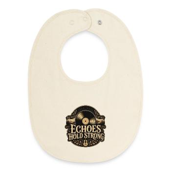 Echoes Hold Strong vintage folk vinyl music - Baby Organic Bib - soft Ecru - Front