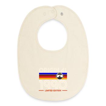 Original 1990 Limited Edition - Baby Organic Bib - soft Ecru - Front