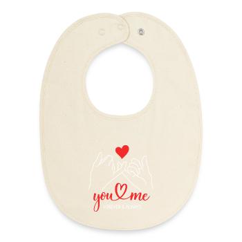 Toi et Moi Pour Toujours Éternellement Amour Duo - Bavoir bébé bio - écru doux - Devant