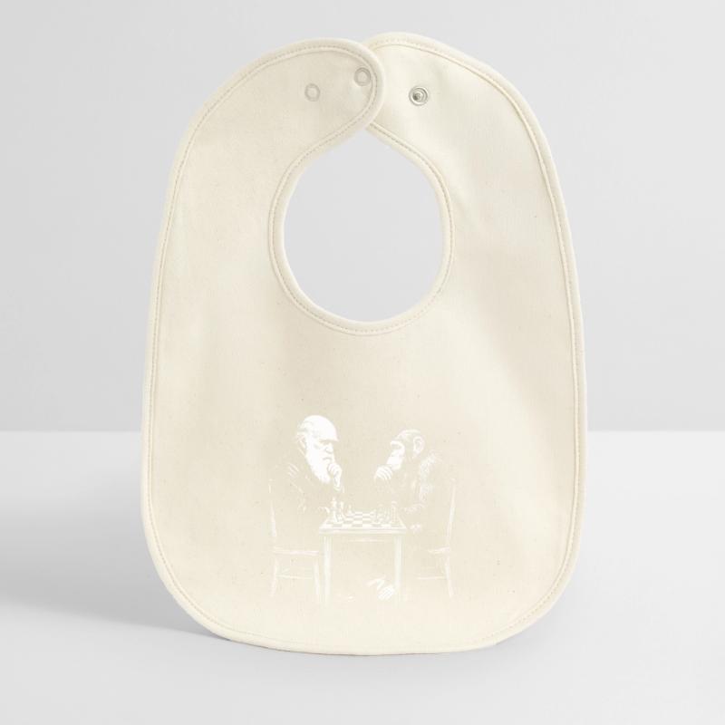 Darwin joue aux échecs avec un singe - Jeu d’évolution Bavoir bébé bio