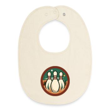 Vintage Bowling - Baby Organic Bib - soft Ecru - Front