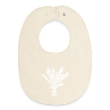 Palme weiß - Baby Organic Lätzchen - Natur - Vorne