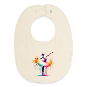 Ballet dancer with tutu - Baby Organic Bib - soft Ecru - Front
