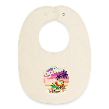 Casual Holiday Summer Motif - Baby Organic Bib - soft Ecru - Front