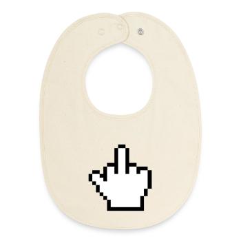 Maushand Mittelfinger Mauszeiger - Baby Organic Lätzchen - Natur - Vorne