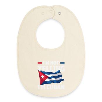 Cuba Pride & Home - Design du drapeau de Cuba - Bavoir bébé bio - écru doux - Devant