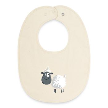 Moutons laineux mignon - Bébé - Cadeau - Enfant - Bavoir bébé bio - écru doux - Devant
