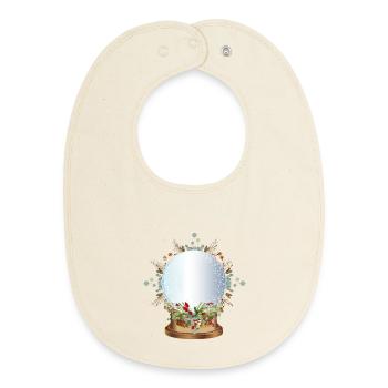 Boule à neige nostalgique vide à étiqueter - Bavoir bébé bio - écru doux - Devant