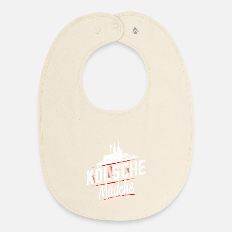 Kölsche Mädche - Kölsches Mädchen - Köln - Baby Organic Lätzchen - Natur