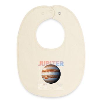 Jupiter details - Baby Organic Bib - soft Ecru - Front