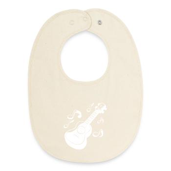 Ukulele Grafik - Baby Organic Lätzchen - Natur - Vorne