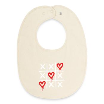 Graffiti Herzen – Dripping Love Street-Art - Baby Organic Lätzchen - Natur - Vorne