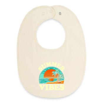 Palmen-Sommer- und Sonnenuntergangsstimmung - Baby Organic Lätzchen - Natur - Vorne