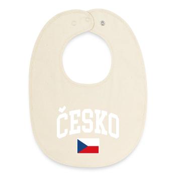 Drapeau de la République tchèque - Bavoir bébé bio - écru doux - Devant