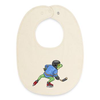 Hockey sur glace Frog Sports de hockey sur glace - Bavoir bébé bio - écru doux - Devant