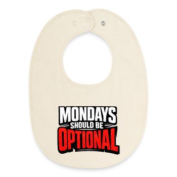 Monday should be optional Vintage - Baby Organic Bib - soft Ecru - Front