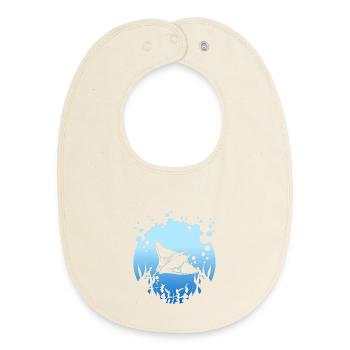 Manta rays - Baby Organic Bib - soft Ecru - Front