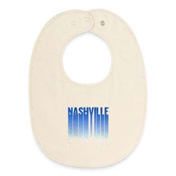 Nashville Skyline Gradient - Baby Organic Bib - soft Ecru - Front