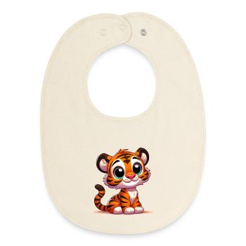 Tiger - Baby Organic Bib - soft Ecru - Front