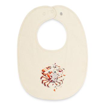 Krabben Motiv – Zerbrechliche Schönheit des Meeres - Baby Organic Lätzchen - Natur - Vorne