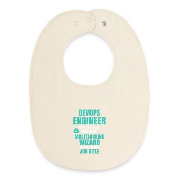 DevOps Engineer Multitasking Wizard - Baby Organic Bib - soft Ecru - Front