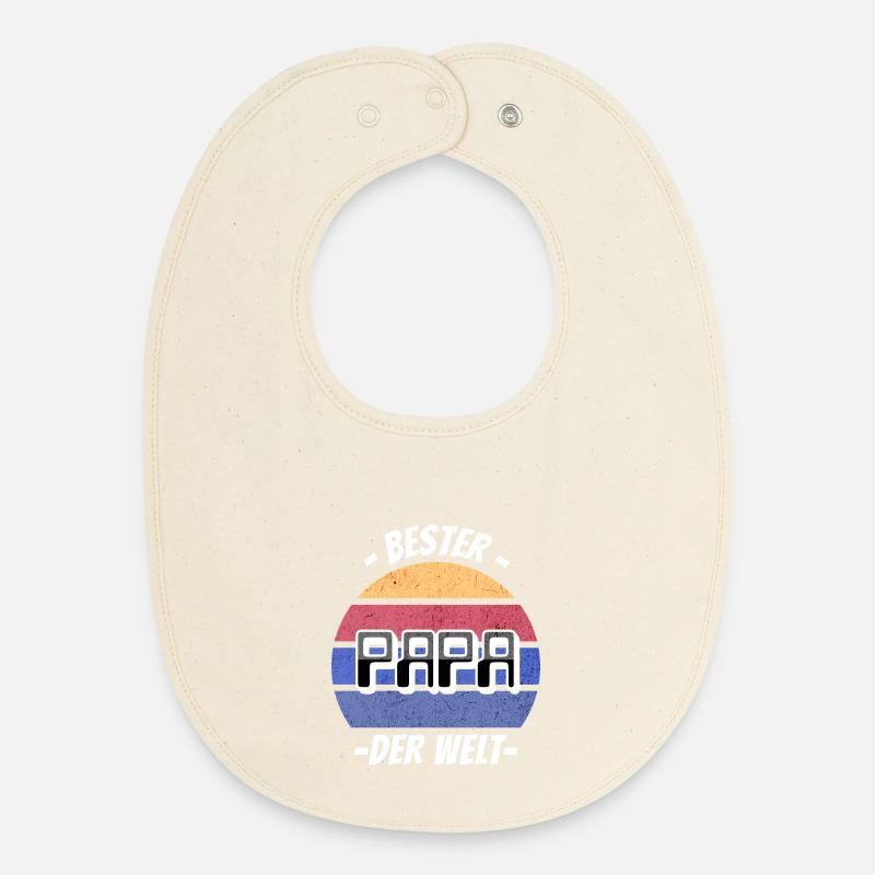 Bester Papa der Welt vintage retro - Baby Organic Lätzchen - Natur