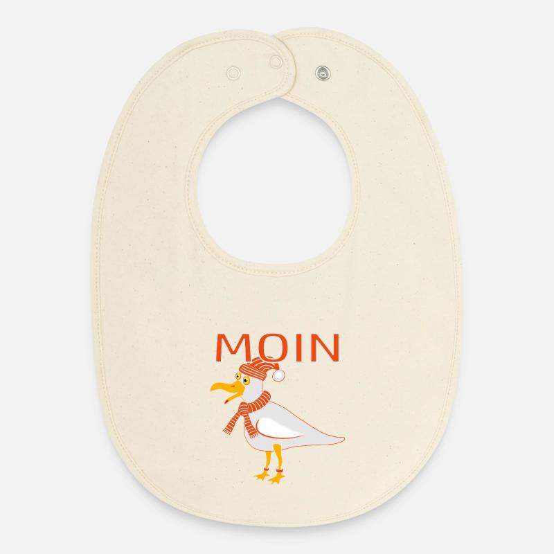 Drôle de mouette avec casquette - Bavoir bébé bio - écru doux
