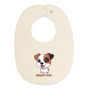 Jack Russell Puppy Smiley Pup Cute Dog Love - Baby Organic Bib - soft Ecru - Front