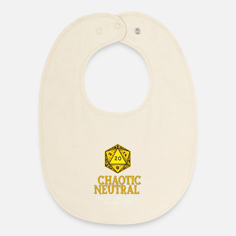Chaotic Neutral Dice - Baby Organic Bib - soft Ecru