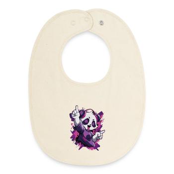 Party Panda Music Fun - Bavoir bébé bio - écru doux - Devant