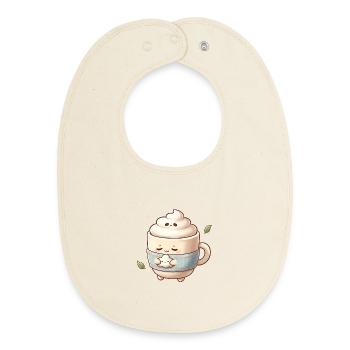 Kuschelige Wolkenkaffee Becher - Baby Organic Lätzchen - Natur - Vorne