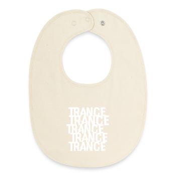 Trance Typographic Pattern - Baby Organic Bib - soft Ecru - Front