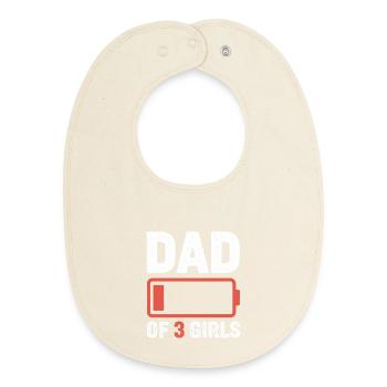 Batterie-Symbol des Vaters von 3 Mädchen - Baby Organic Lätzchen - Natur - Vorne