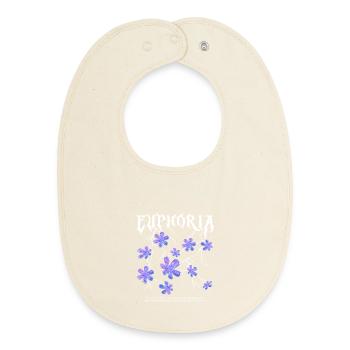 Euphoria Lightning Flowers - Baby Organic Bib - soft Ecru - Front
